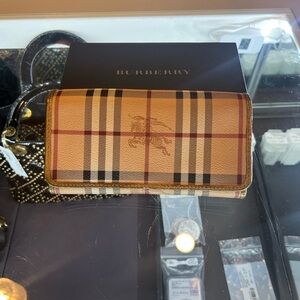 Burberry Beige and Red Plaid Wallet